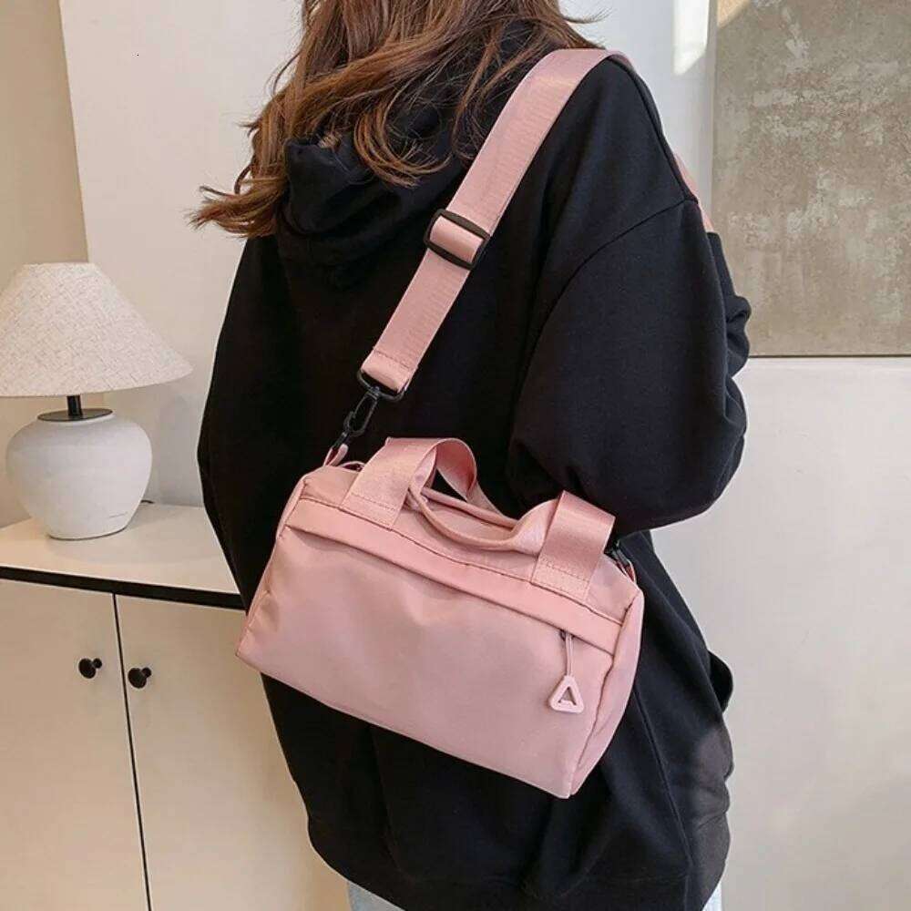 Casual Solid Color Canvas Crossbody Zipper Multi-Purpose Nylon Shoulder Handbag Tote Small Square Bag Student XJ260125