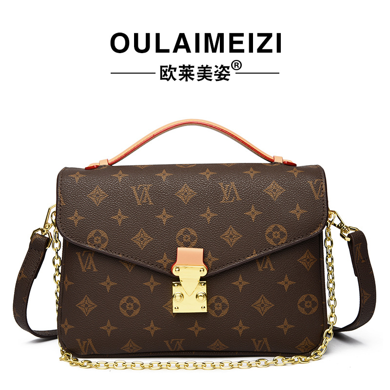 2026 OULAIMEIZI Light luxury vintage women's small square handbag style K-letter shoulder crossbody bag for women