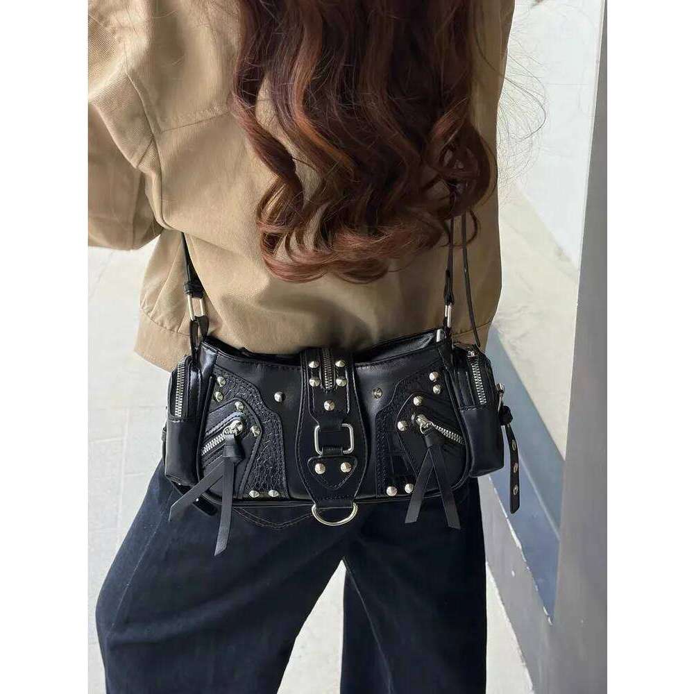 Fashion Willow Nail Locomotive PU Leather Women's Shoulder Bags Sweet Cool Babes Wind Female Handbag Casual Ladies Crossbody Bag XJ260125