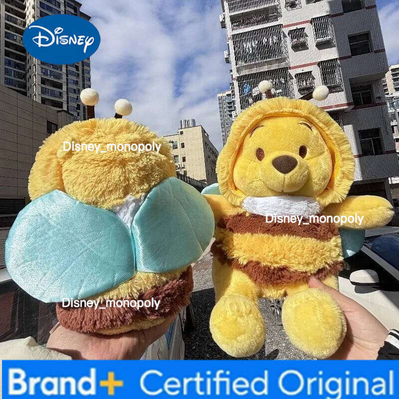 Disney Winnie The Pooh Bee Plush Toys Pillow Decoration Anime Bear Stuffed Doll Cartoon Kids Birthday Xmas Gifts H260126