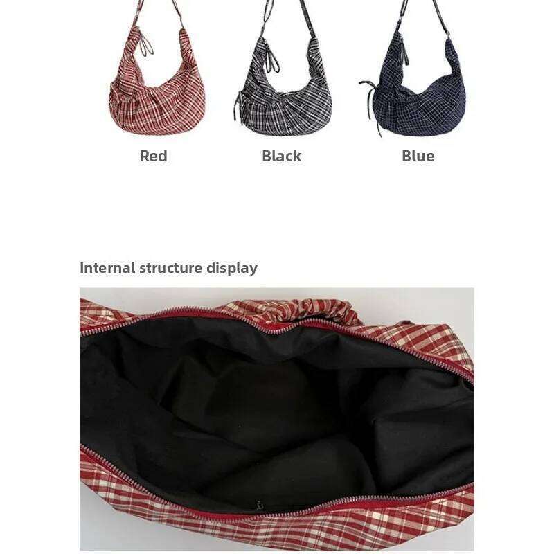 Fashionable Checkpattern Texture Crossbody Casual Versatile Small and Unique Hobo Luxury Brand Designer Bag XJ260125