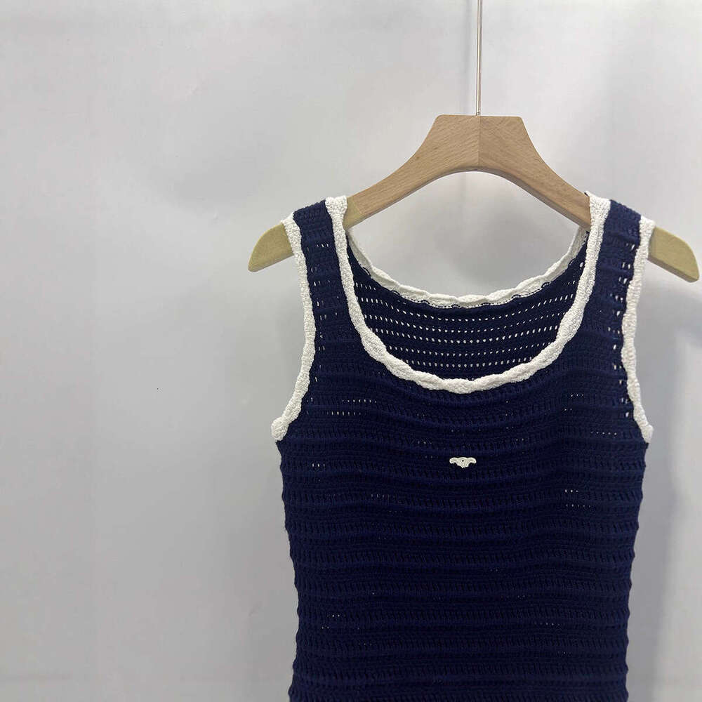 2026 Autumn/Winter Designer Elegant Social Style Lace Knitted Sleeveless Tank Top Dress