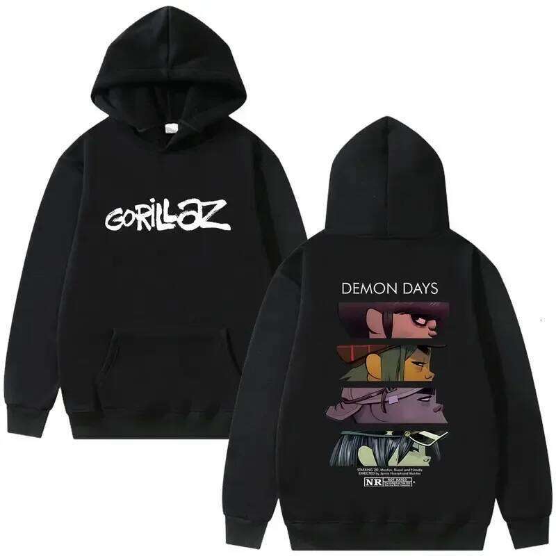 Gorilaz Sweatshirt Autumn/Winter Style Fleece Long Sleeve Printed Hooded Shirt - for Men and Women X260126 - view 3