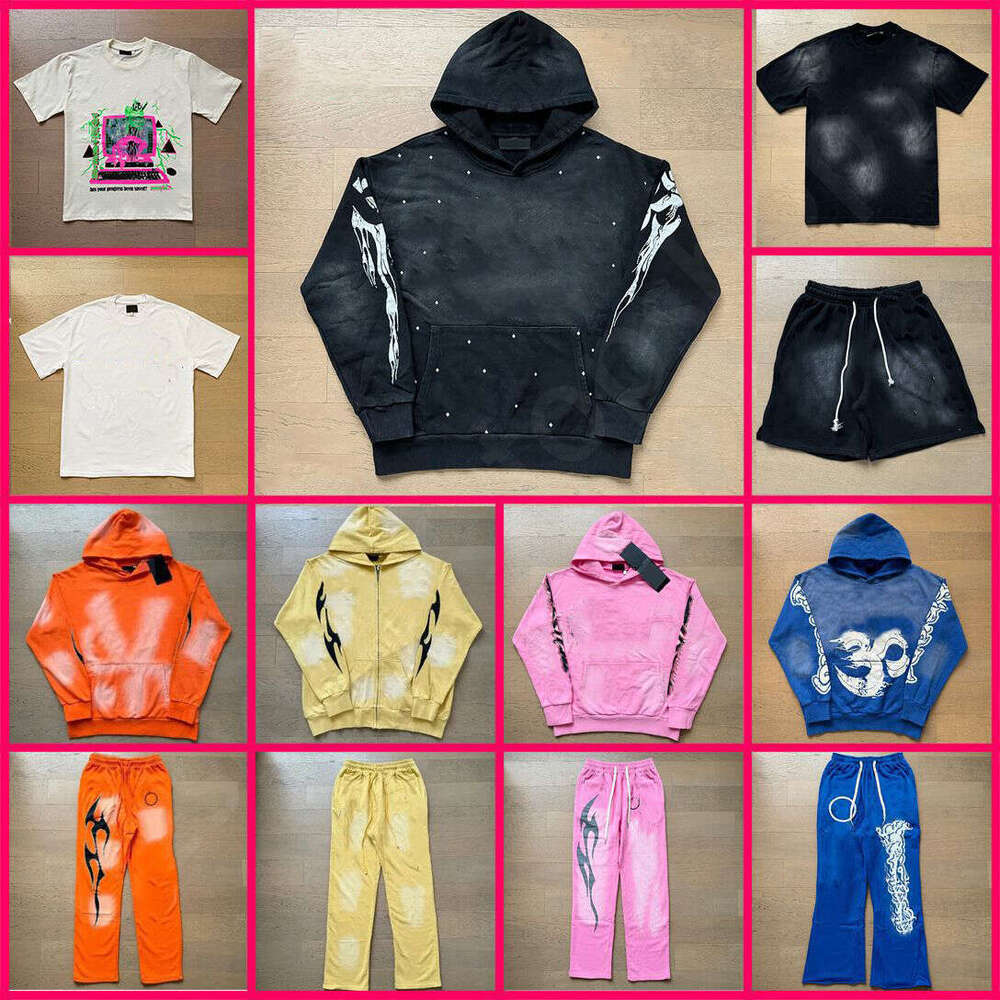 mens hoodies designer graphic hoodie womens washed balck basic hiphop street tshirts INS splash letter t-shirts set clothes printing colorful eur size S-XL