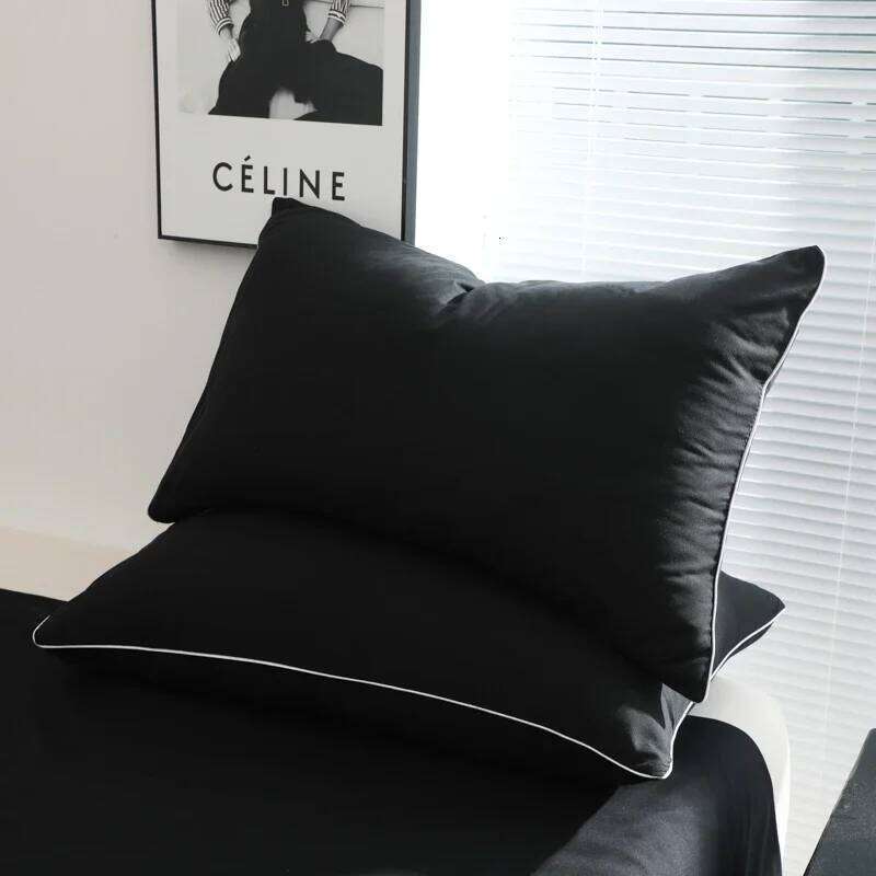 Black Color For Adults Simple Style Double Sheet Sets Single/Queen/king Bed Cover Full Set Plain Bedding Y260124