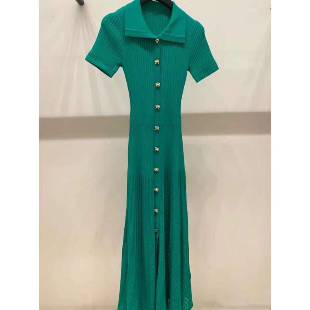 2026 early spring French elegant designer niche single breasted long neck solid color dress for children