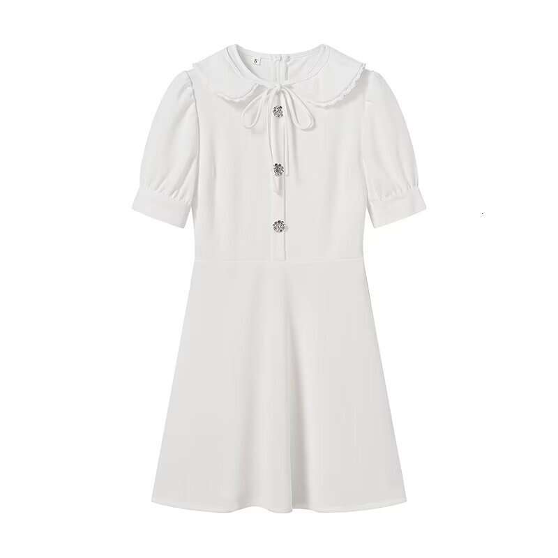 2026 Spring New European and American Women's Fashion Sweet and Elegant Detachable Doll Neck Dress