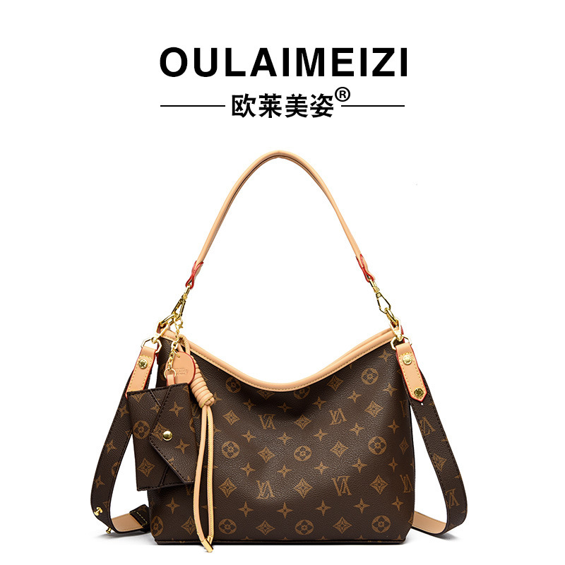 new OULAIMEIZI Large-capacity fashion women's bag style single-shoulder crossbody bag vintage retro underarm tote bag