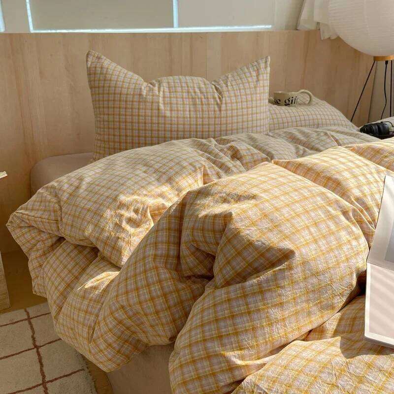 Nordic sling Cotton Pink Stripes Duvet Cover 150x200 Size Girl's Room housse Skin friendly Breathable Comforter Sets Y260124