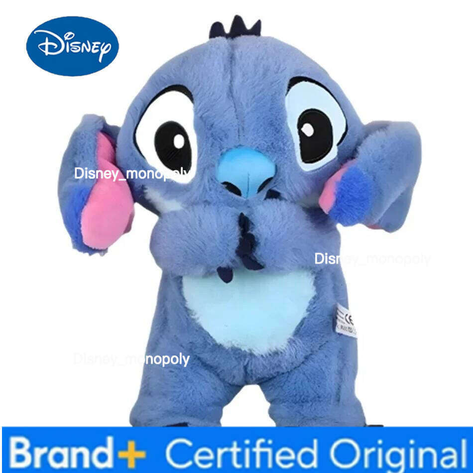 Disney Pink/Blue Stitch Plush Doll - Breathing Light & Music, Cute Anime Soothe Toy for Babies/Kids, Ideal Christmas/Birthday Gift H260126