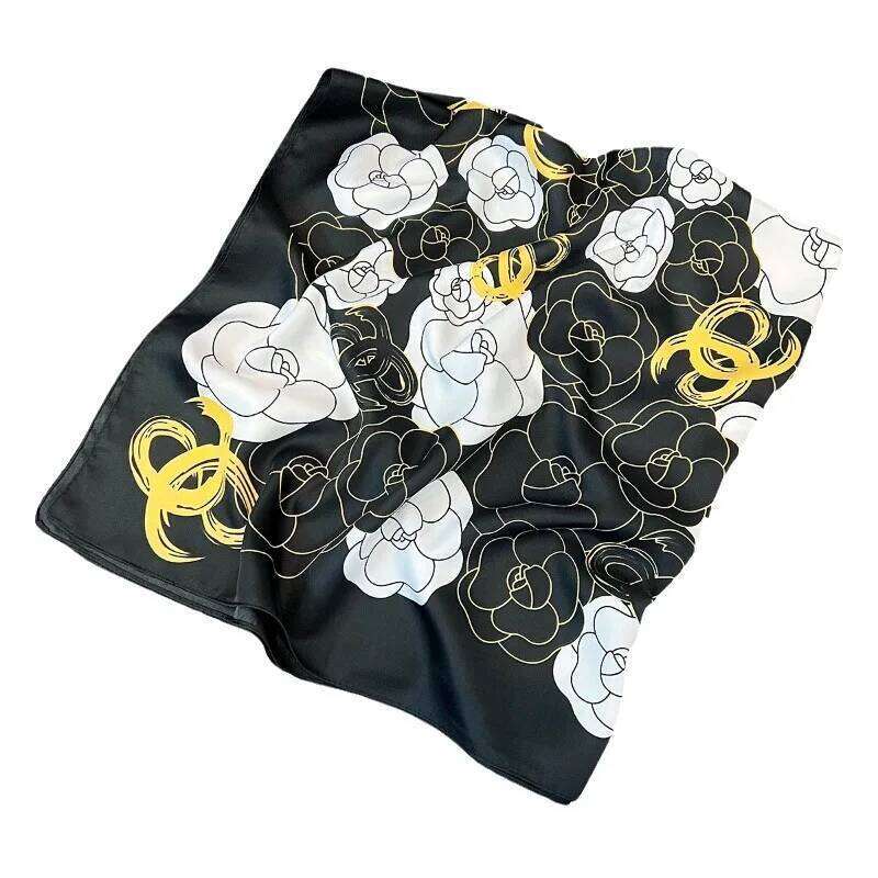 Four Seasons Women's Luxury Design Silk Soft Scarf, Soft Muslim Headscarf, Beach Sunscreen Headscarf, Silk Scarf, Cover Blanket