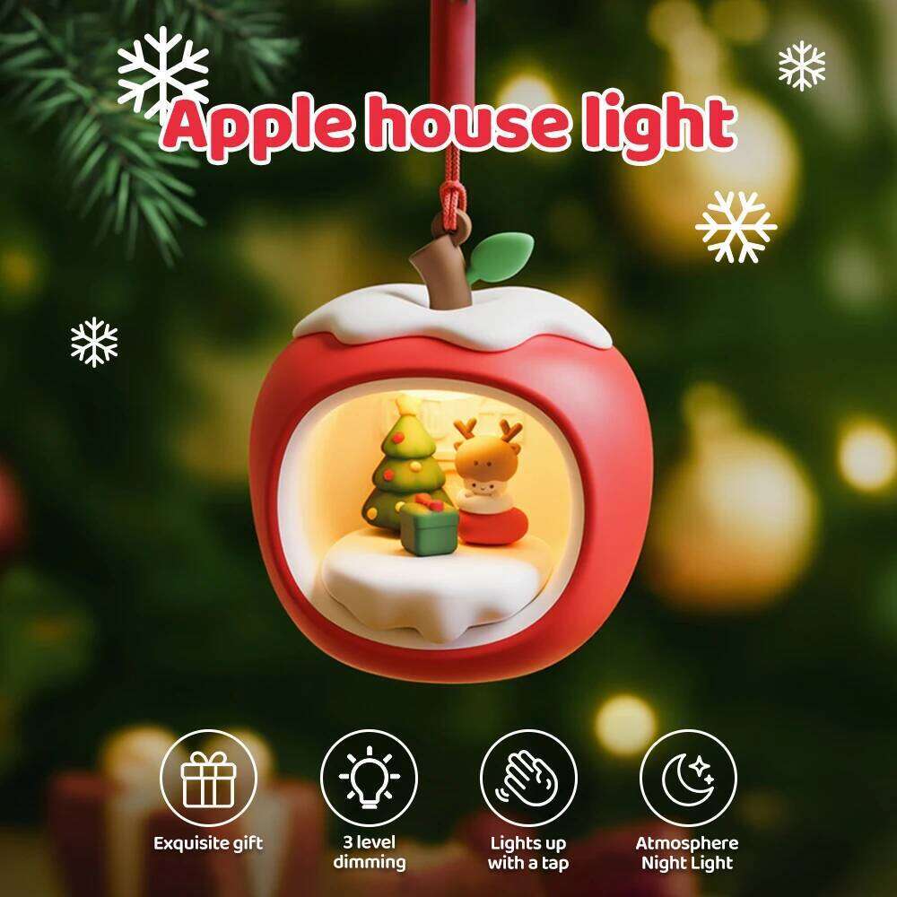Apple House Night 3 Level Brightness Sleeping Nightlights Rechargeable Light For Kids Christmas Gift Z260127