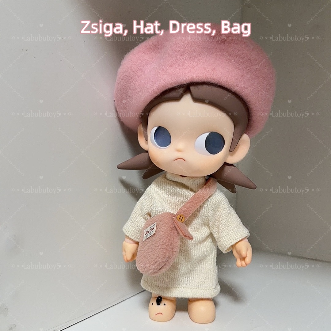 Hot Cute Zsiga Gingerbread Man 1/8 Action Figure Only doll but with matching Outfits 20cm Toy Clothes For Labubu Plush Doll Fans yizhixing