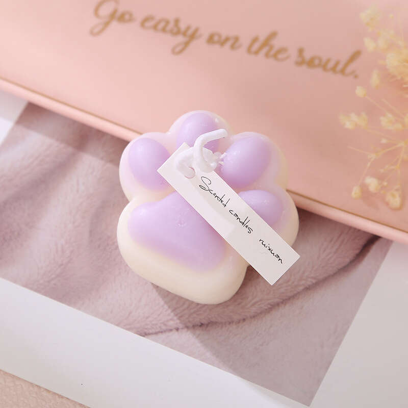Cat Paw Peach Smokeless Non-Damaging to Skin Couple Mood Solid Aromatherapy Candle Drip Wax Toy Y260127