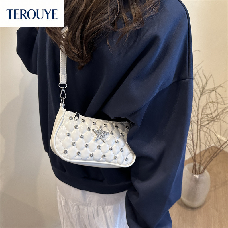 TEROUYE autumn and winter new Korean version niche bag design handbag diamond pattern trendy style fashionable women's shoulder bag