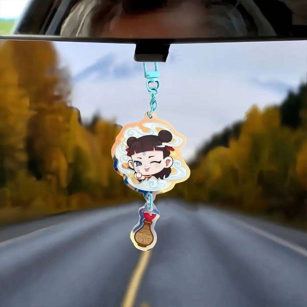 Movies Peripheral Keychain Cartoon Ne Zha 2 Acrylic Pendant Key Ring Gift For Party Student S260126 8fc