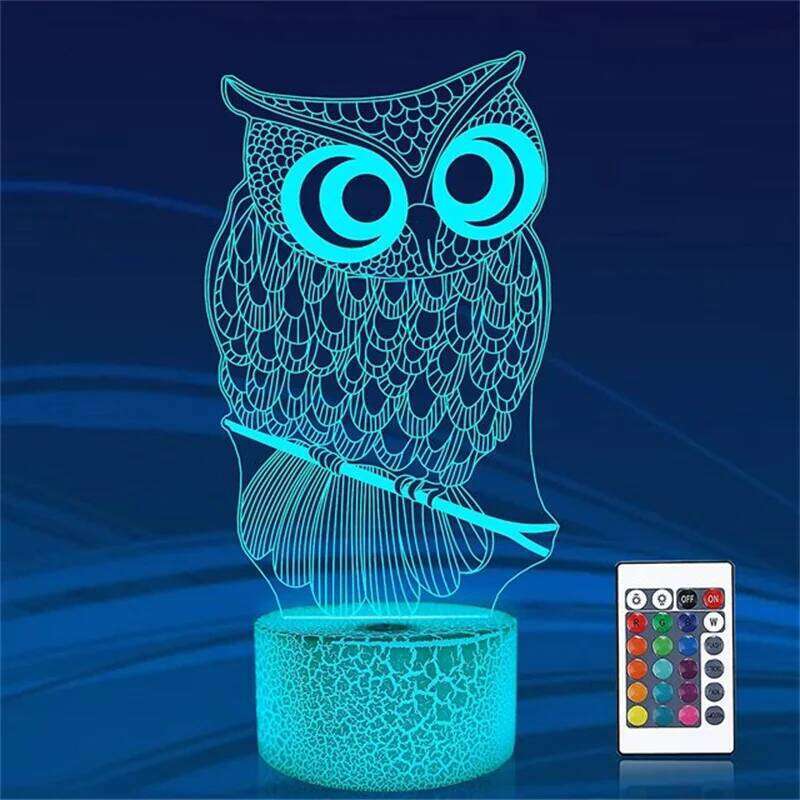 Animal Owl 3D Bedroom Cute Bird Toy Nightlight Creative New Strange Gift Desk Lamp USB Atmosphere Light Z260127