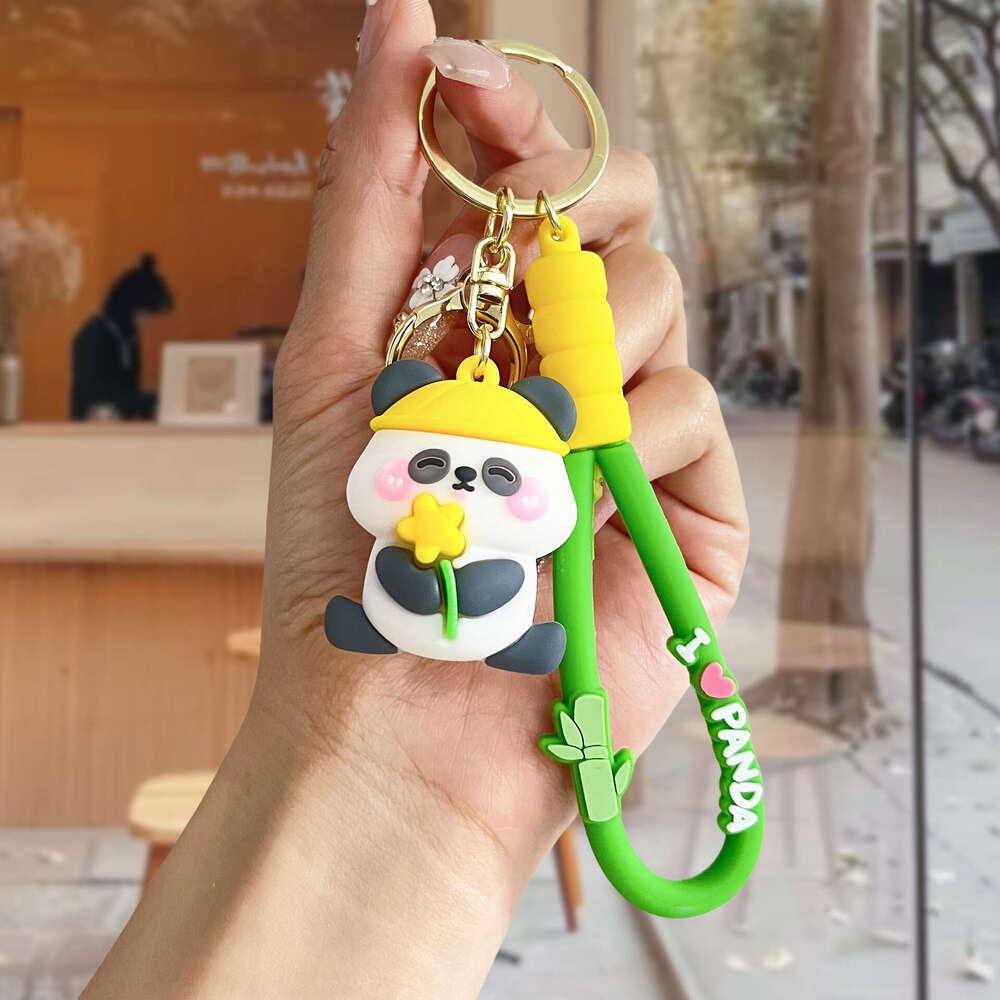 National Trend Premium Panda Plush Keychain PVC Soft Rubber Pendant Cartoon Creative Accessories Wholesale S260126