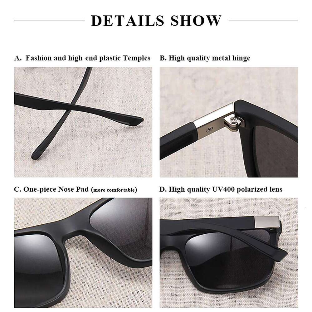 Fashion Square Vintage Polarized Sunglasses Men Women Retro Driving Fishing Sun Glasses UV400 Eyewear Z260127