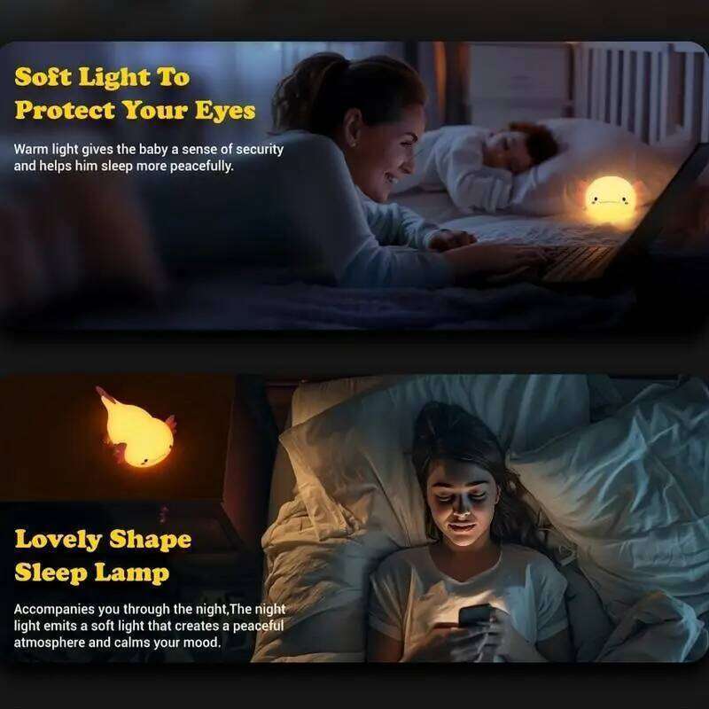 FreeShipCute Axolotl LED Night Light,Dinosaur lamp,Squishy USB & Mobile Touch Lights,Night Bedroom Lamp Z260127