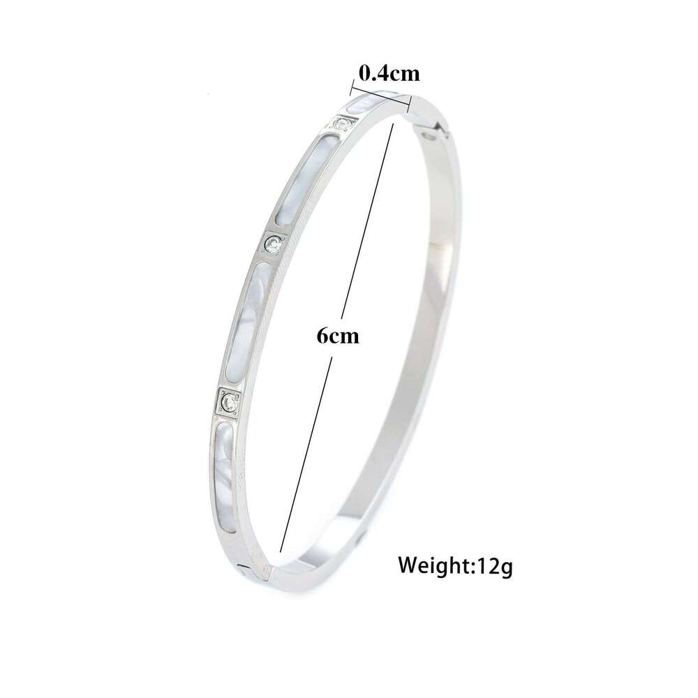 New style simple gold-plated titanium steel bracelets diamond-encrusted shell bracelet XJ260127
