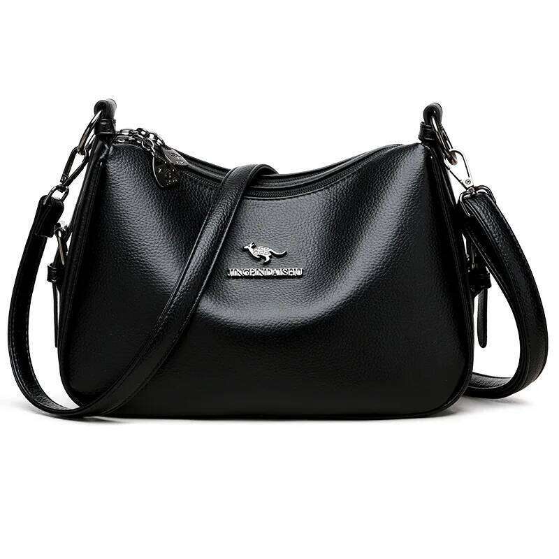 Simple Solid Color Shoulder Large Capacity Tote Crossbody Bag for Women Fashion