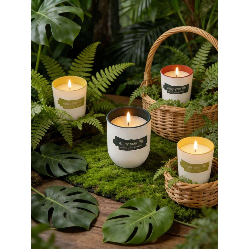 1PC Smokeless Matte White Glass Cup Scented Candle - Hot Sale With Discount, Long-Lasting Aromatherapy Fragrance, Y260127