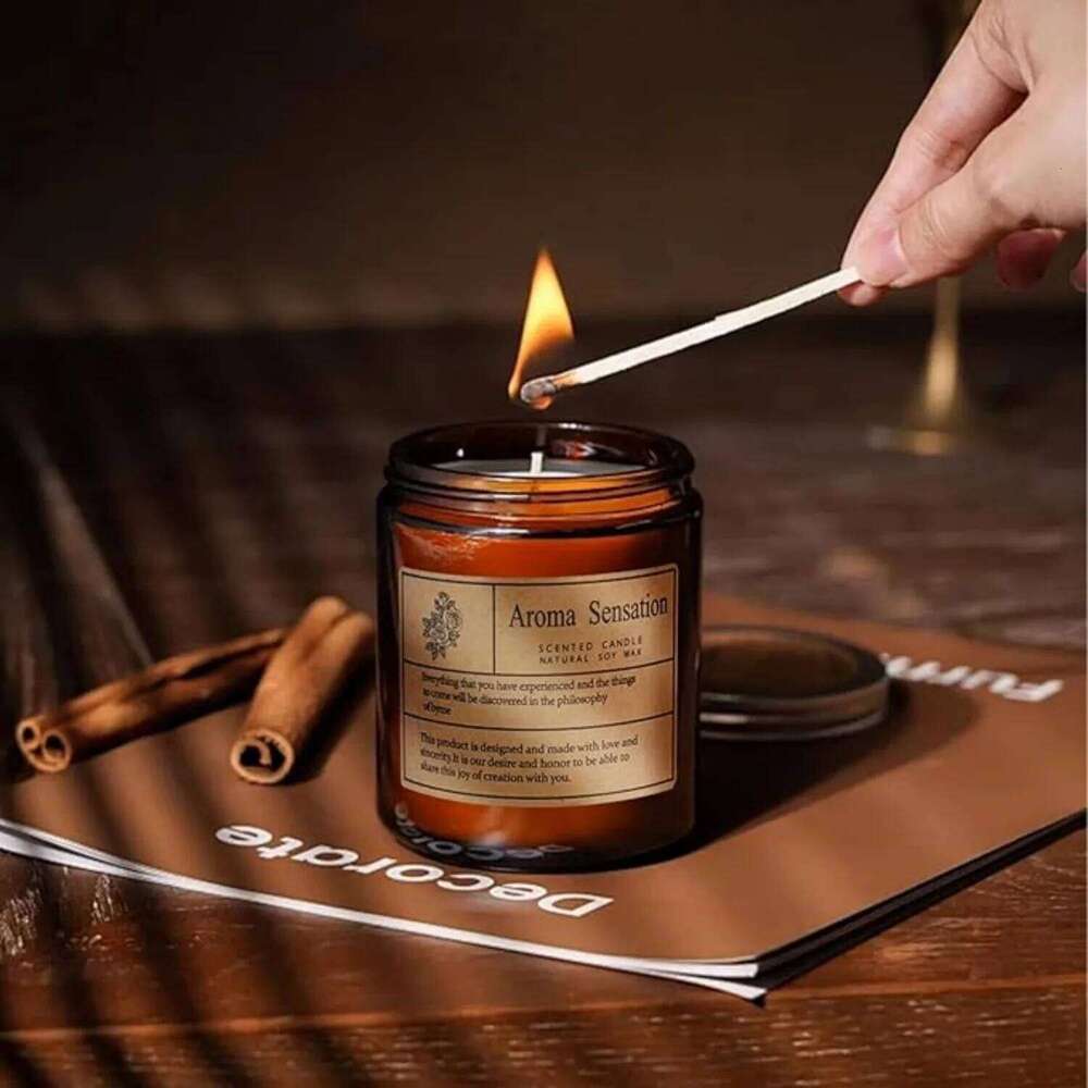 Small cup,Brown cup smokeless romantic fragrance jar scented candles, glass candle cups Y260127