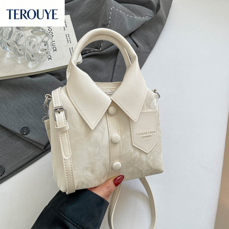 TEROUYE Korean style niche personalized design women's handbag autumn and winter new fashion casual shirt bag simple fashion handbag luxury