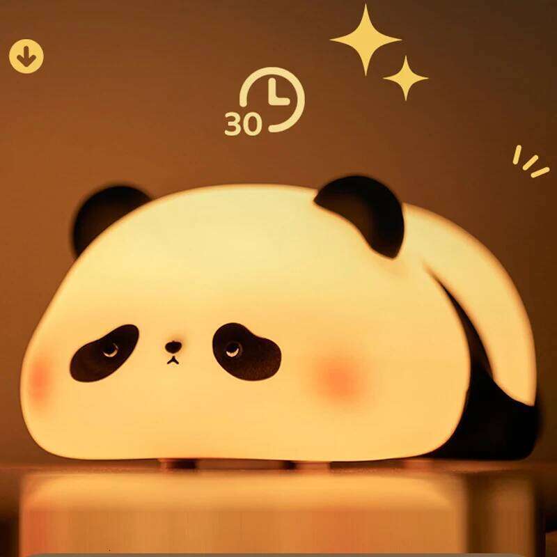 Panda LED Night Light Touch Sensor Cartoon Kid's Nightlights Silicone Child Holiday Christmas Gift Bedside Lamp Bedroom Decor Z260127