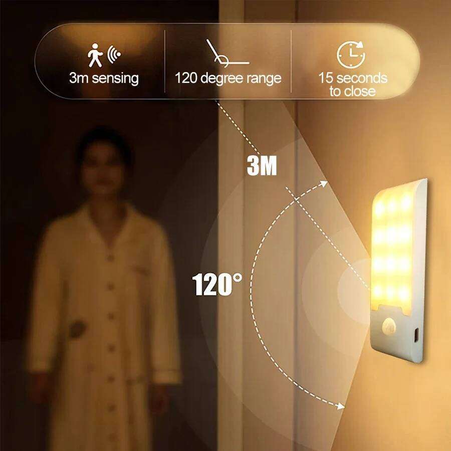 Motion Sensor LED Night Light Rechargeable Human Body Induction Magnetic Cabinet Lamp For Bedroom Wardrobe Closet Kitchen Stairs Z260127