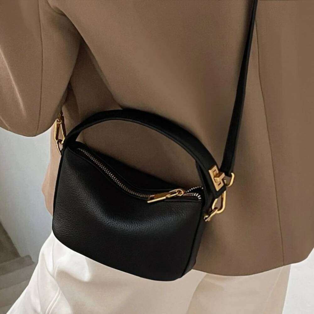 Women's Retro Soft Leather Small Square with Lychee Pattern Fabric Comfortable High-quality Casual and Simple Crossbody Bag