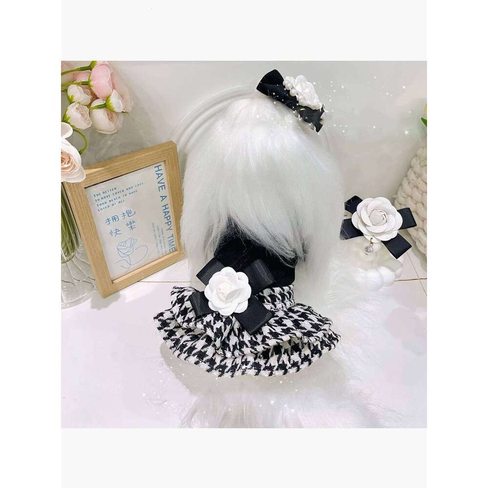 Classic Camellia Pet Coat Luxurious Brand Warm Dog Dress