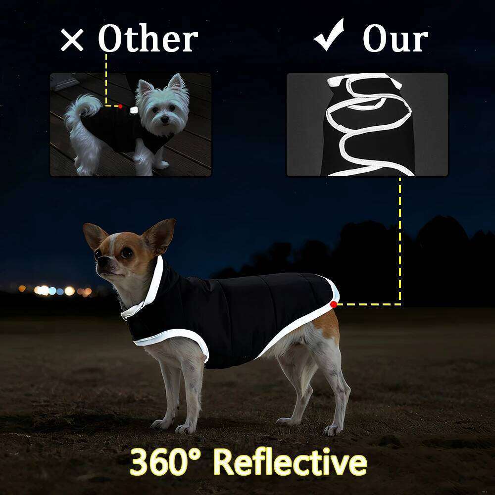 Reflective Pet Clothing Winter Reversible Fleece Dog Apparel For Small Medium Dogs Cats Waterproof Puppy Jacket Coat Chihuahua XJ260127