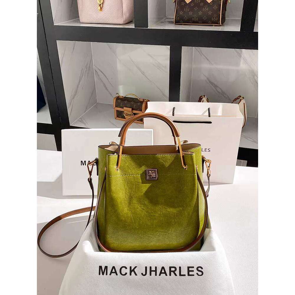 MACK JHARLES retro Large Capacity Commuting Bucket Women's 2025 Autumn New High-end Tote Bag