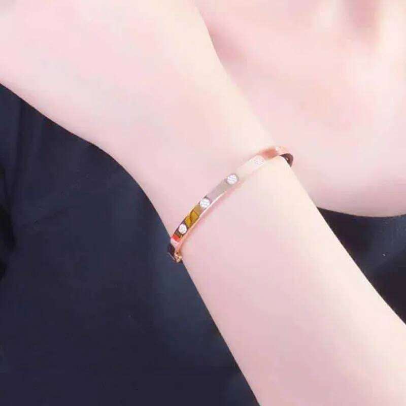 585 Purple Inlaid Crystal Glossy Bracelets for Women14K Rose Gold Exquisite Glamour Fashion Wedding Jewelrysend girlfriend XJ260127