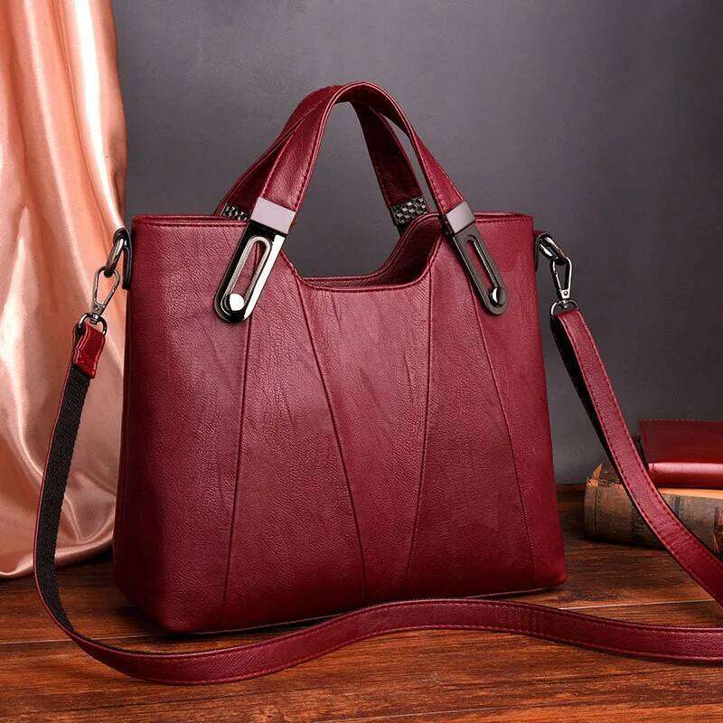 Fashion Women Shoulder Simple Solid Color Large Capacity Tote Crossbody Bag