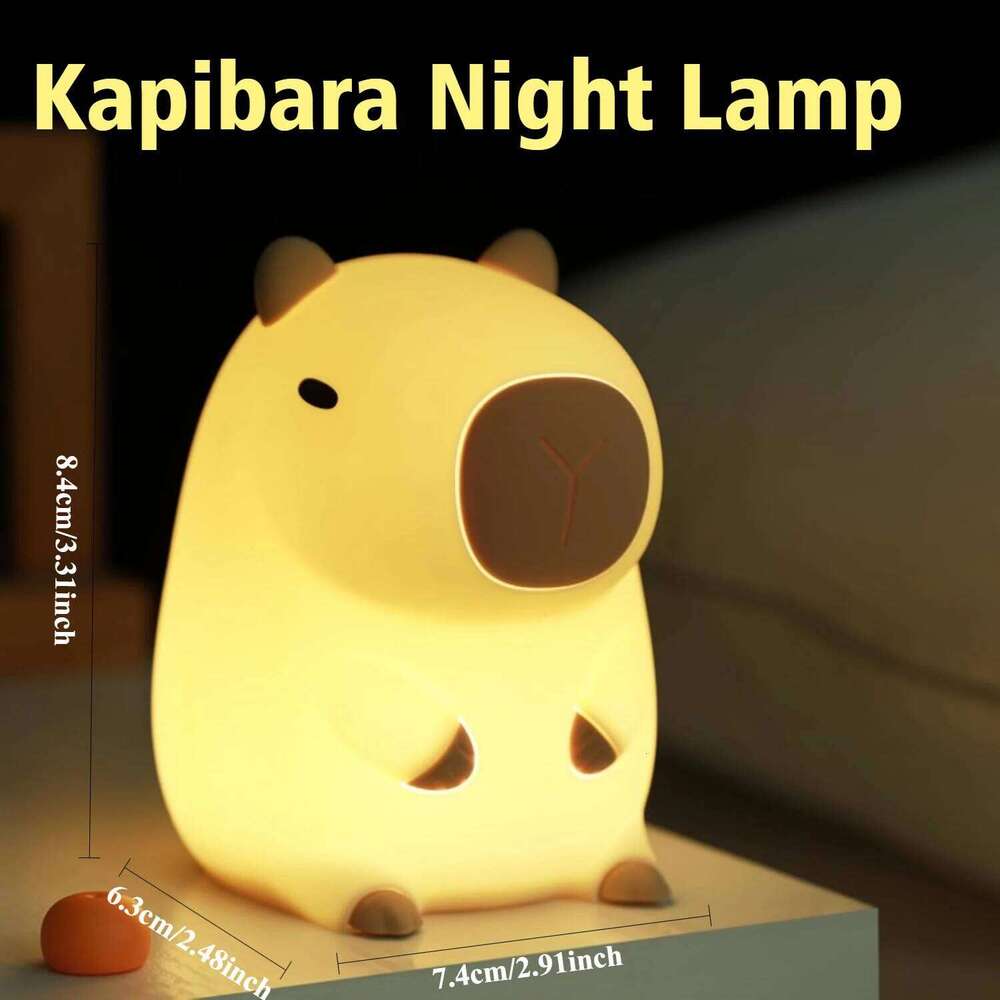 Creative Capybara Night Light, Cute Animal Silicone Lamp,Kids Bedside Sleep Light Gift for Children Nursery BedroomAmbient Decor Z260127