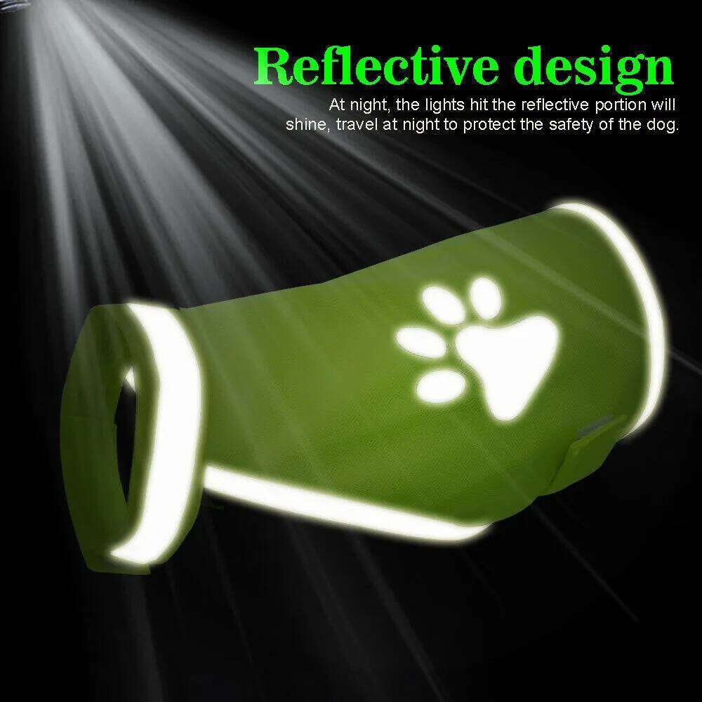 Reflective Vest High Visibility Yellow Fluorescent Clothes Dog Vis Jacket Coat Outdoor Night Safety Pet Supplies XJ260127