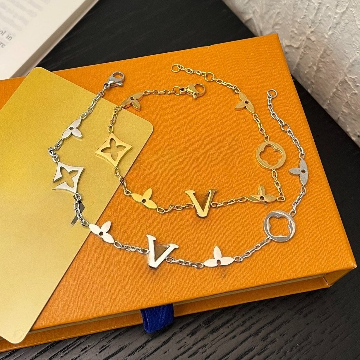 Gold Plated Geometric Bracelets Dainty Womens Jewelry For Love Gifts Chain Bracelet High Quality Fashion Accessory