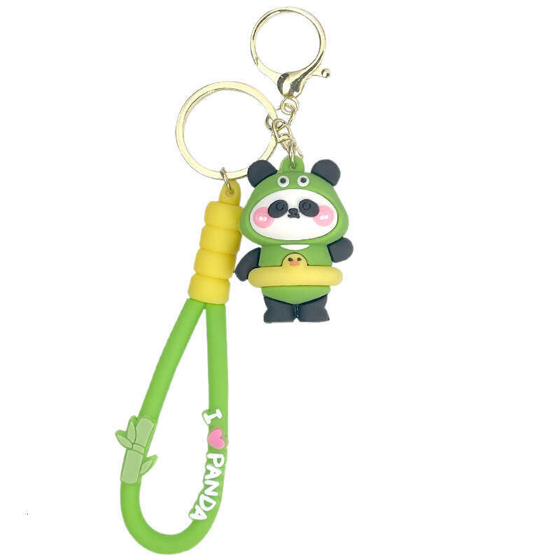 Cute Creative Kung Fu Panda Travel 3D Soft Rubber Doll Car Bag Keychain Pendant Gift S260126