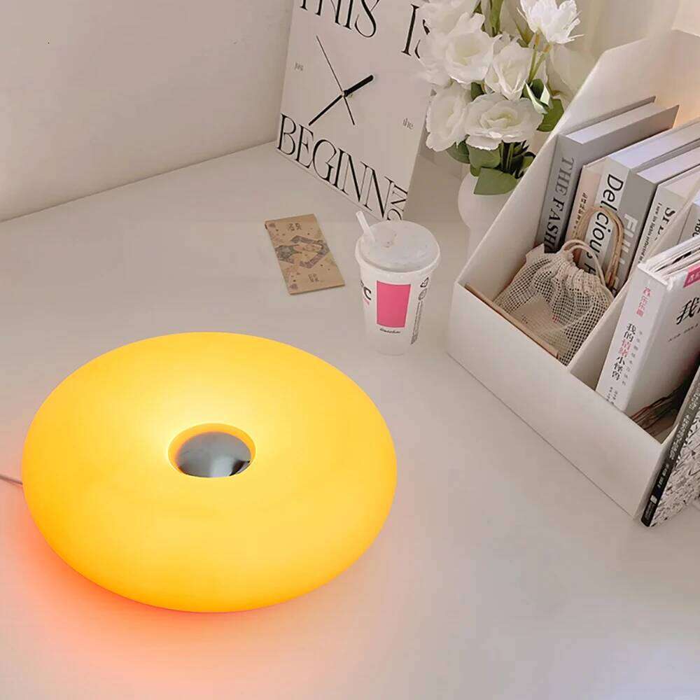Bauhaus donut table lamp USB plug bedroom bedside decorative light living dining room ambient lightNot glass Z260127