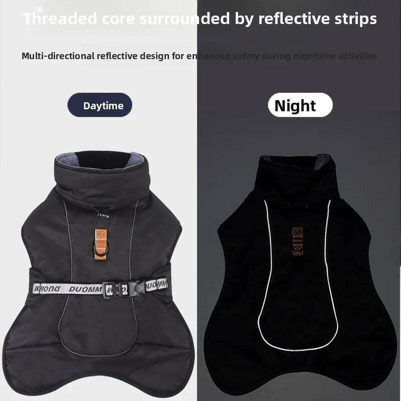 Thick Warm Reflective Clothing Medium Large Windproof Winter Dog Jacket Cold Proof Back Protection Fleece Pet Coat XJ260127