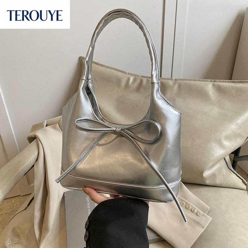 TEROUYE autumn and winter new Korean bag style niche design bow elegant retro fashion handbag women's shoulder bag