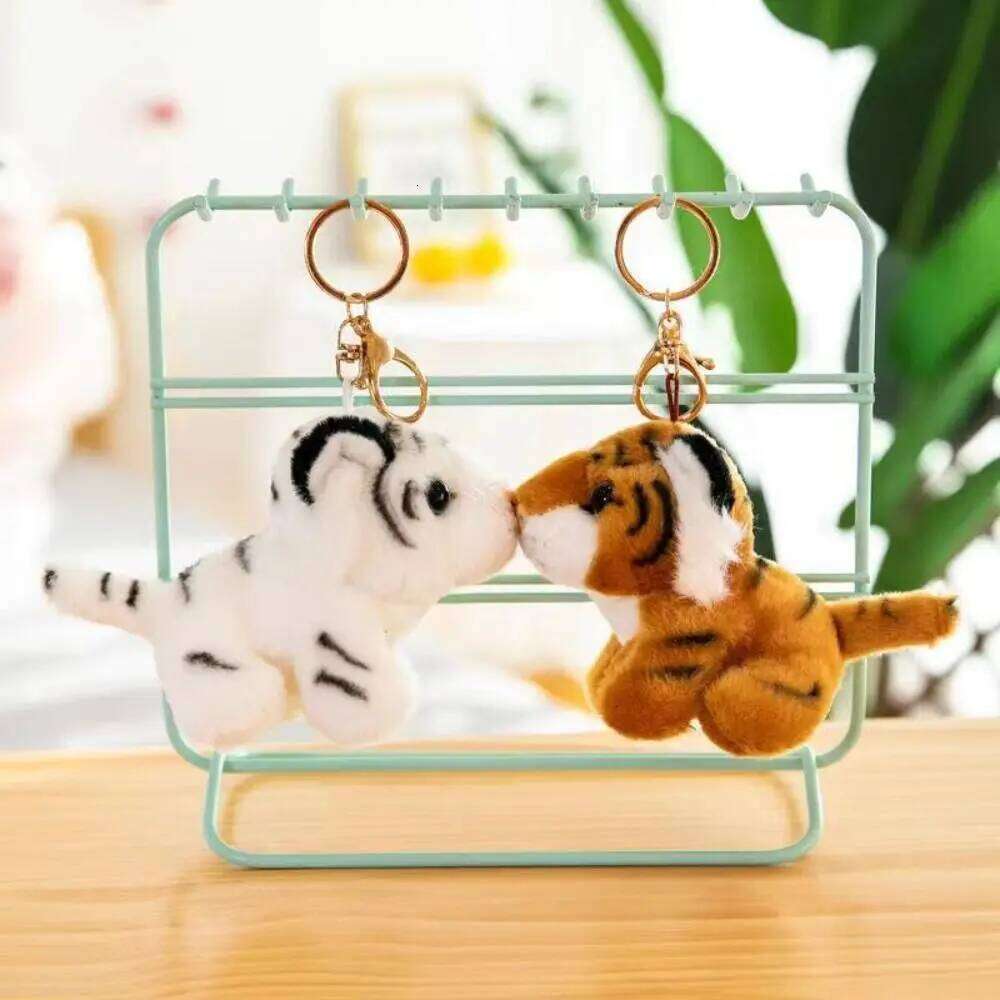 Cute Plush Keychain Stuffed Funny Animal Charm Soft Cartoon Tiger Key Rings Backpack S260126