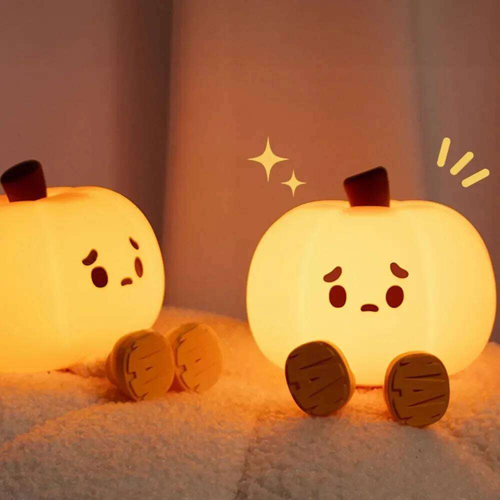 Halloween Pumpkin LED Night Light Cute Ghost Table Lamp for Kids Bedroom, Nursery, Bedside & Birthday Gift Z260127