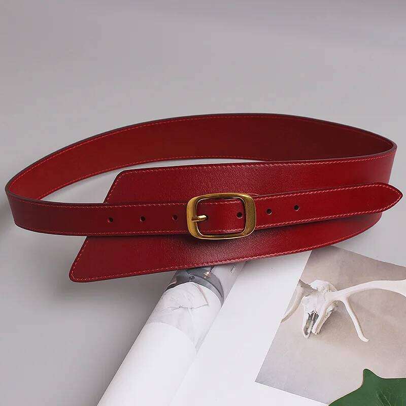 2026 Women's Coat Waistband Genuine Leather Cummerbunds Female Dress Corsets Versatile Waist Belts Decoration Wide Belt 26Y0127