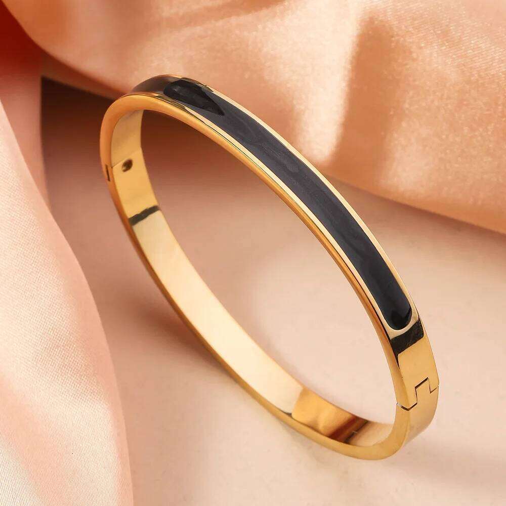 Color Drip Oil Non Fading Stainless Steel Bracelet With Buckle, Simple And Fashionable Handmade, 2024 New Edition XJ260127