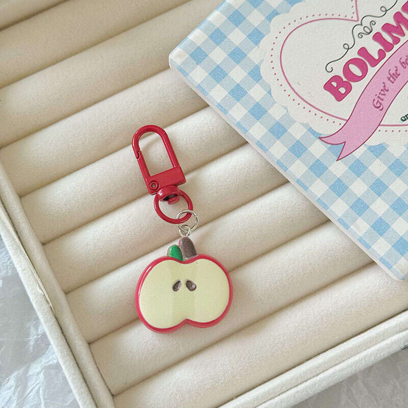 CE18 Cute Red Apple Keychain Girly Best Friend Pendant Gift Fun Backpack Accessory S260126