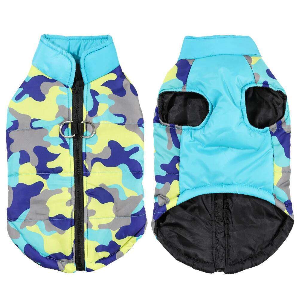 Winter Small Jacket Waterproof Printed Puppy Cloth Camouflage Pet Padded Overalls D-ring Sleeveless Dog Vest Coat for Cats XJ260127